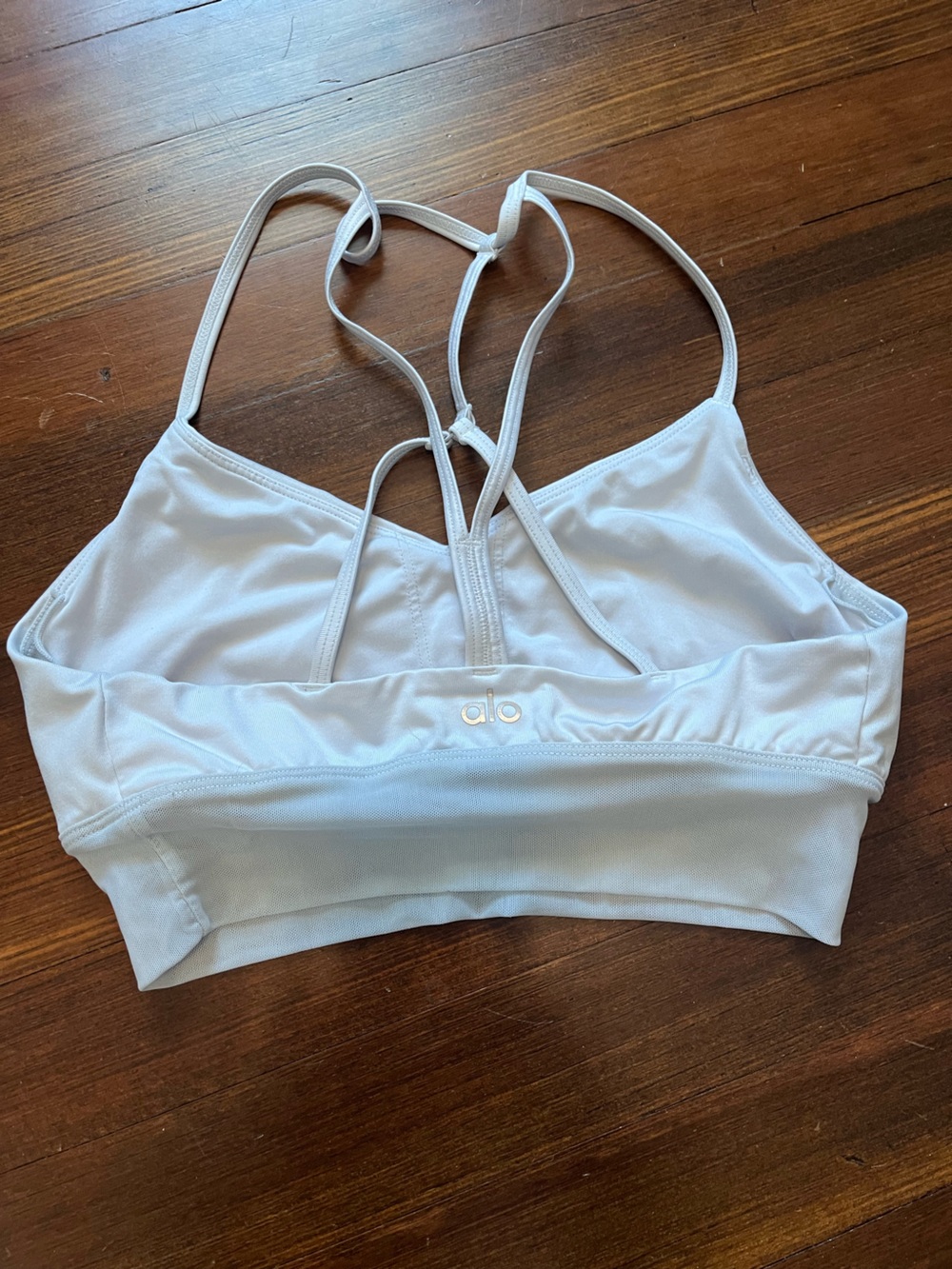 ALO Yoga Strappy White Racerback Sports Bra